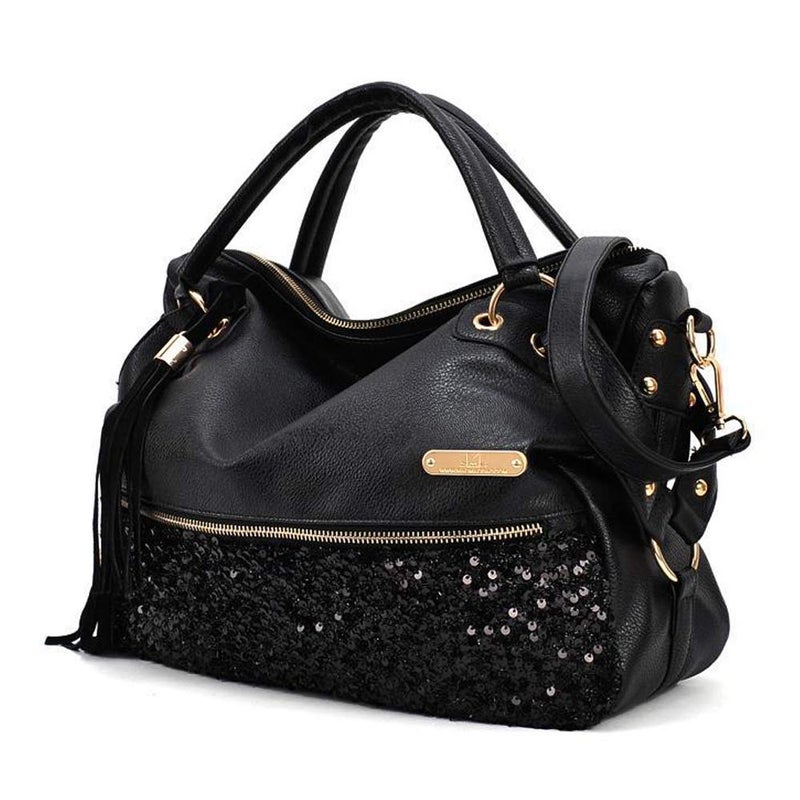 ChikencallÂ® Leopard Print Handbag Hobo Style Purse PU Leather Shoulder Bag for Women With Tassel Sequins